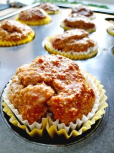 Amarantusowe babeczki z bananem