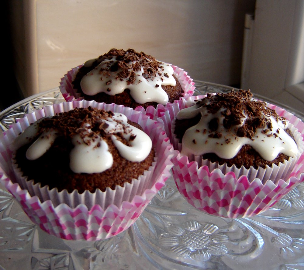 Babeczki czekoladowe z kremową polewą